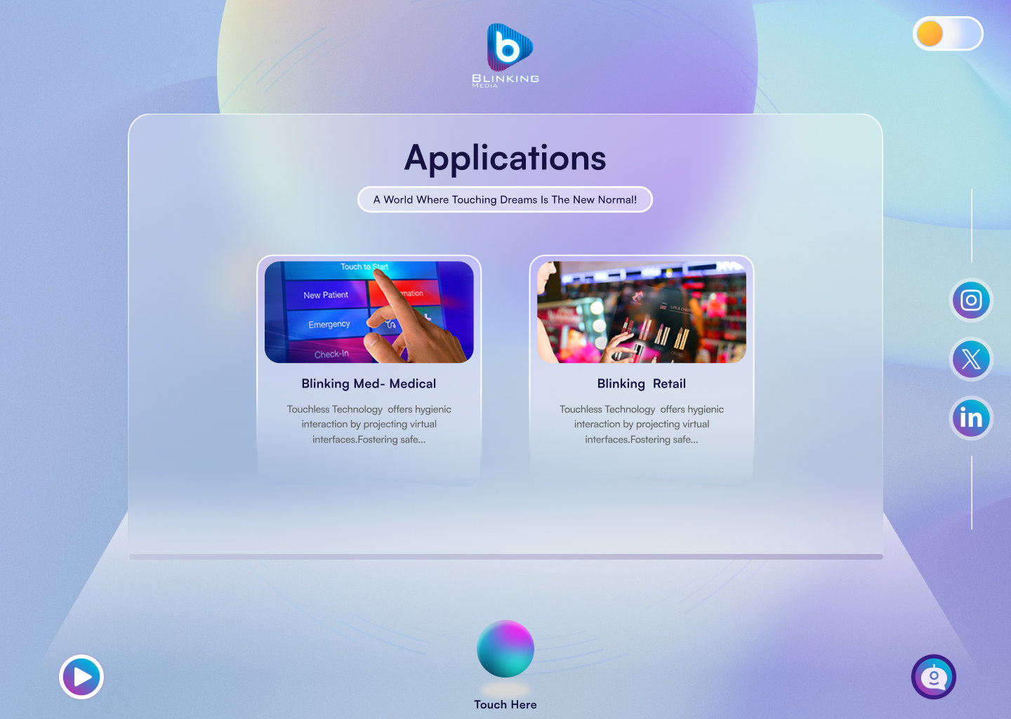 Applications screen — light mode