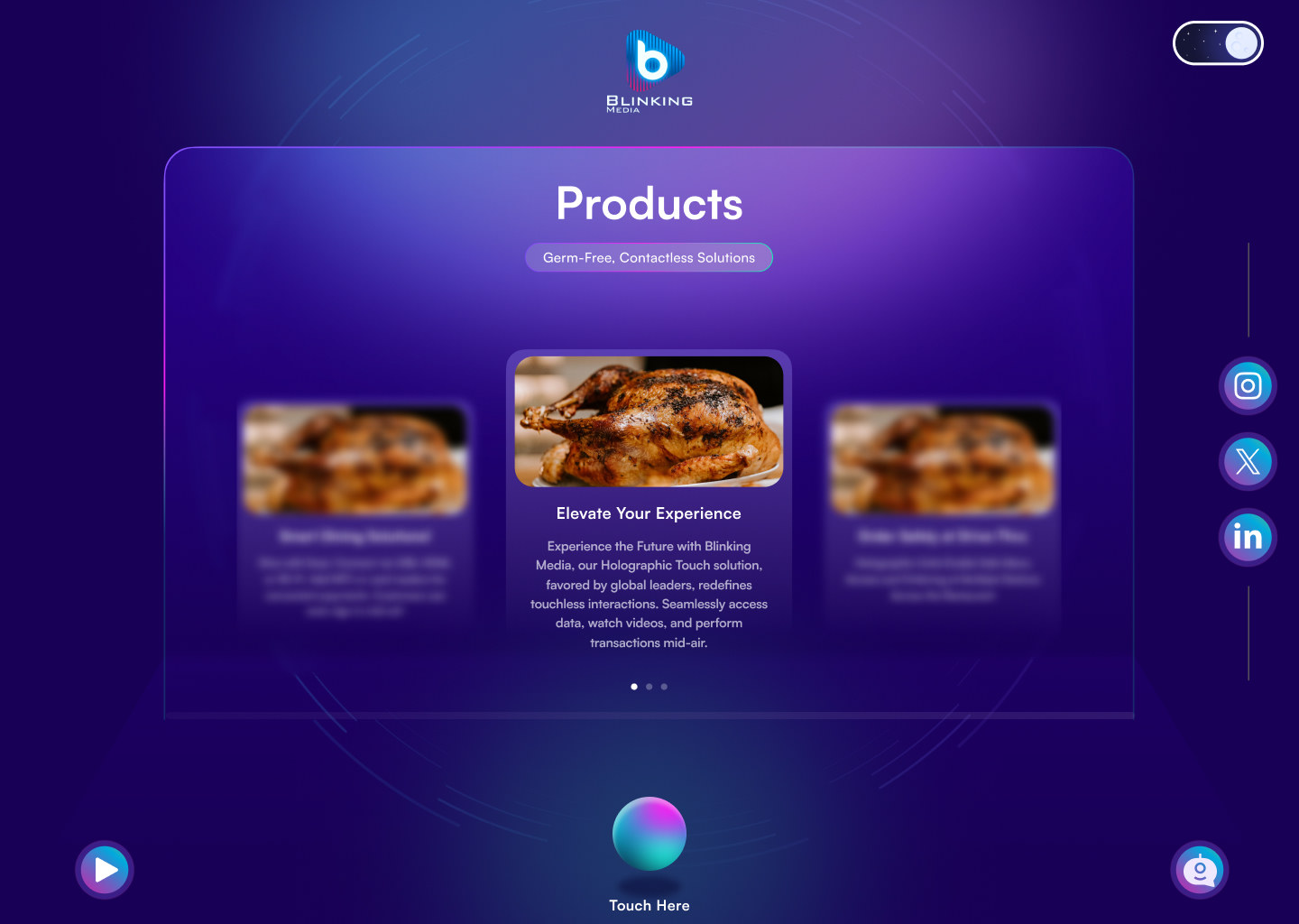 Products screen — Germ-Free Contactless Solutions
