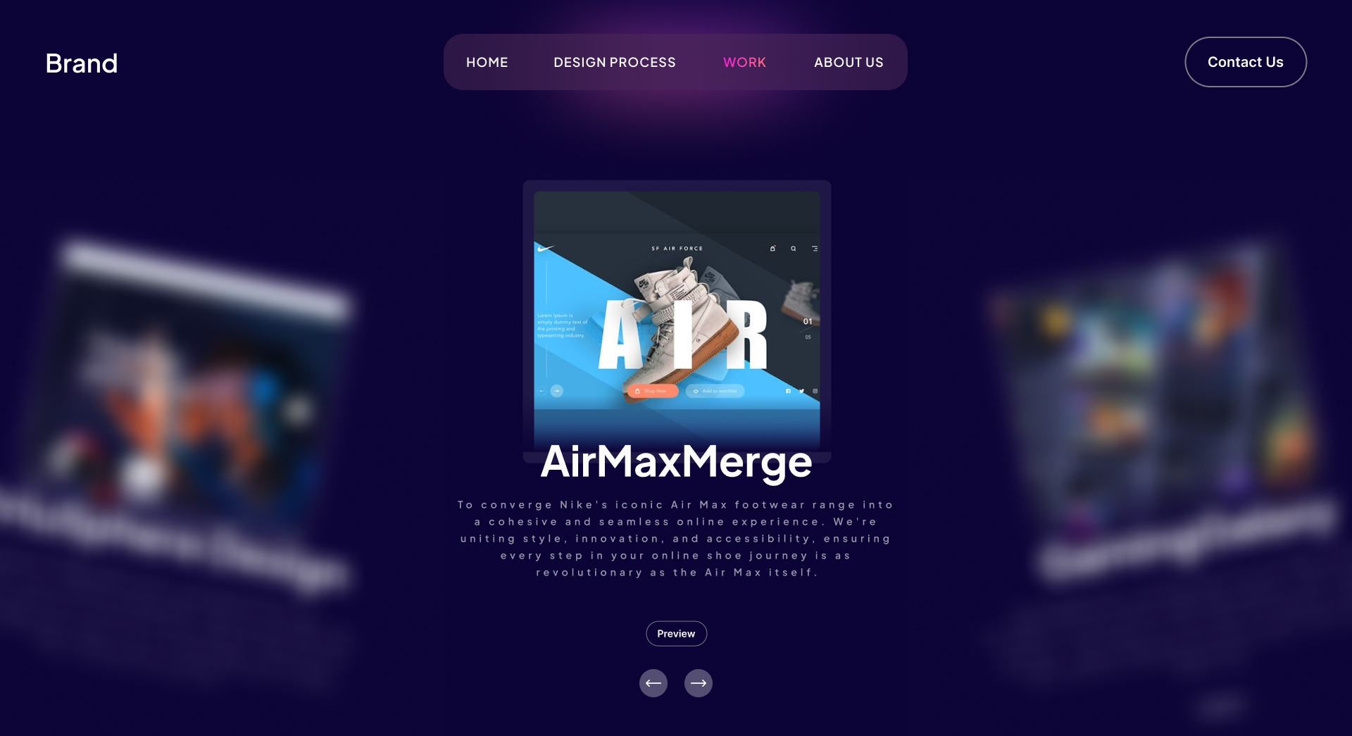 Work carousel dark — AirMaxMerge Nike Air Max project
