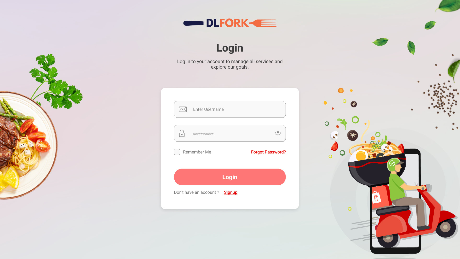 DL Fork web login page
