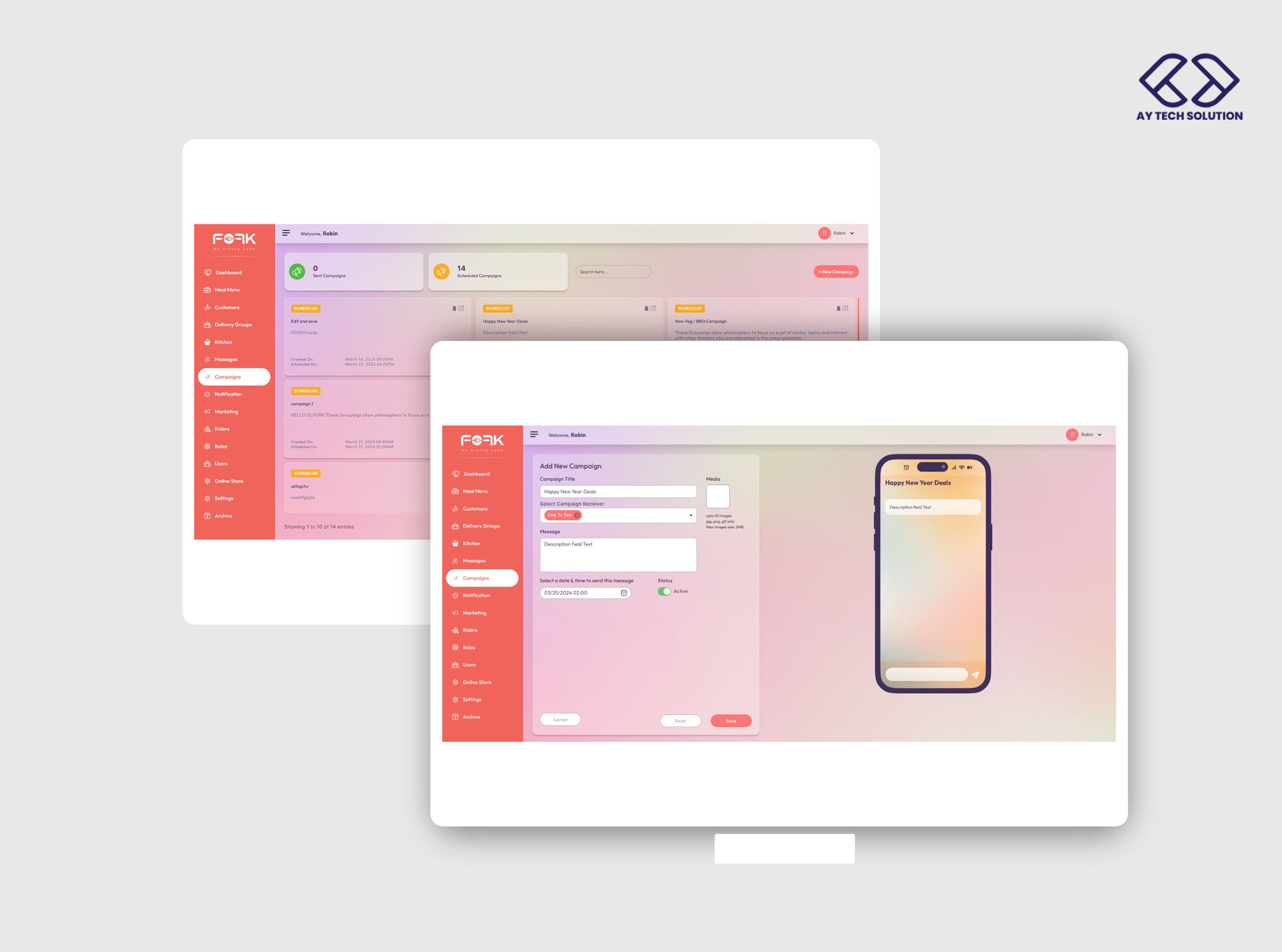 Campaign management with push notification preview
