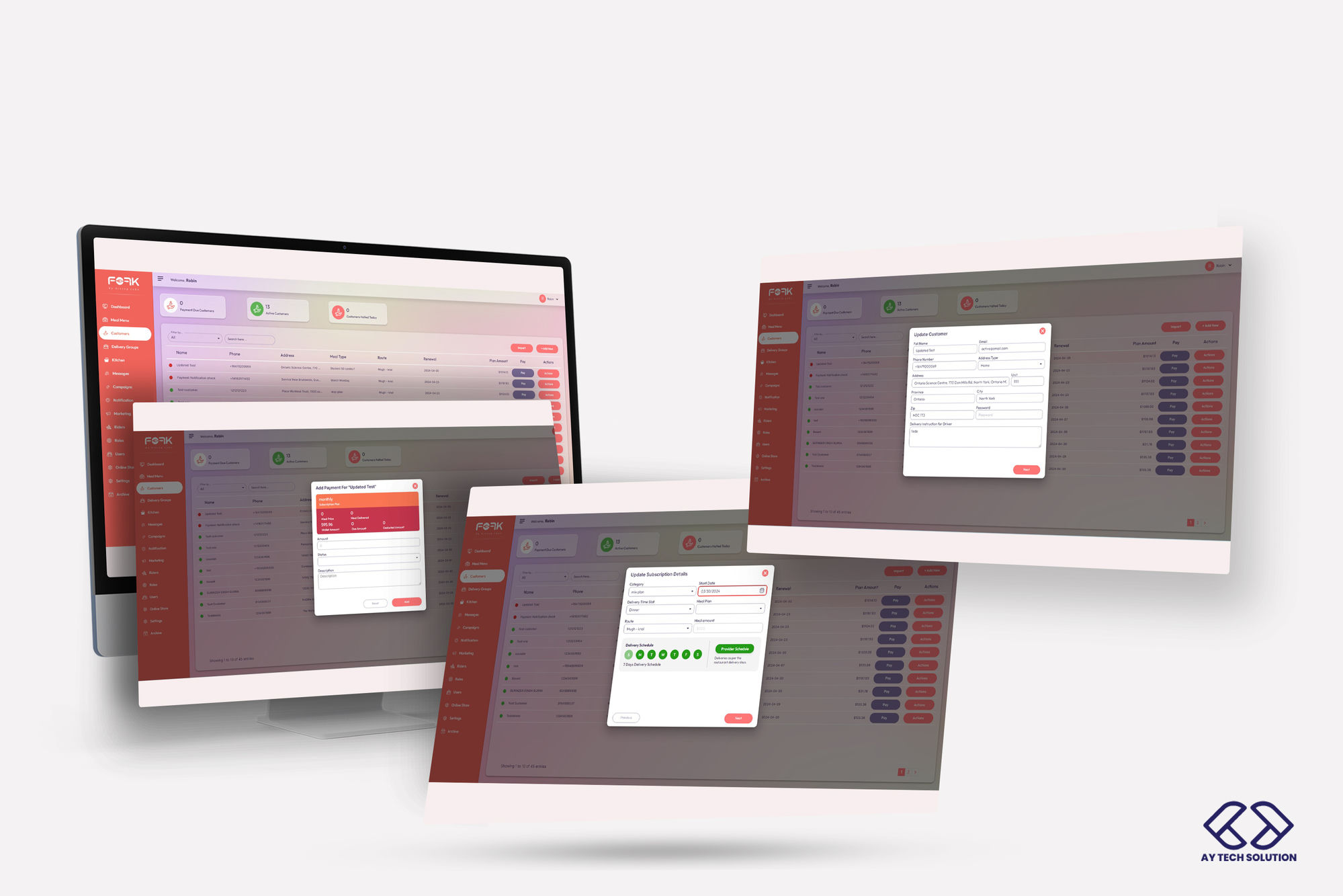 Control panel mockup