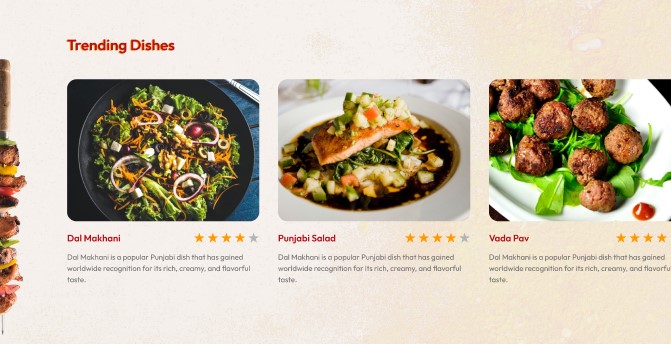 Trending Dishes — Dal Makhani, Punjabi Salad, Vada Pav