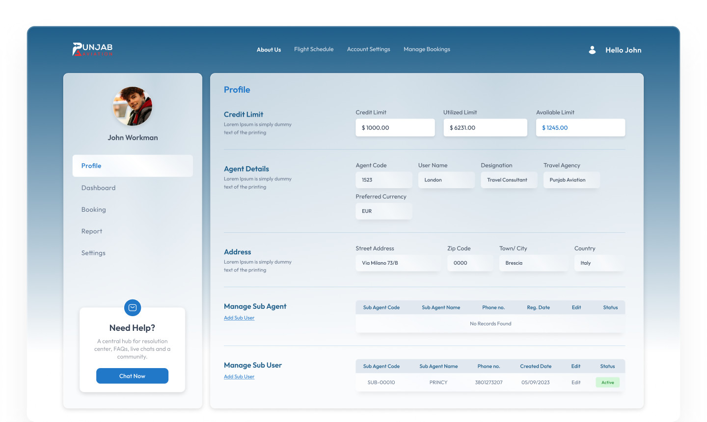 Account — Booking Management with advanced filters