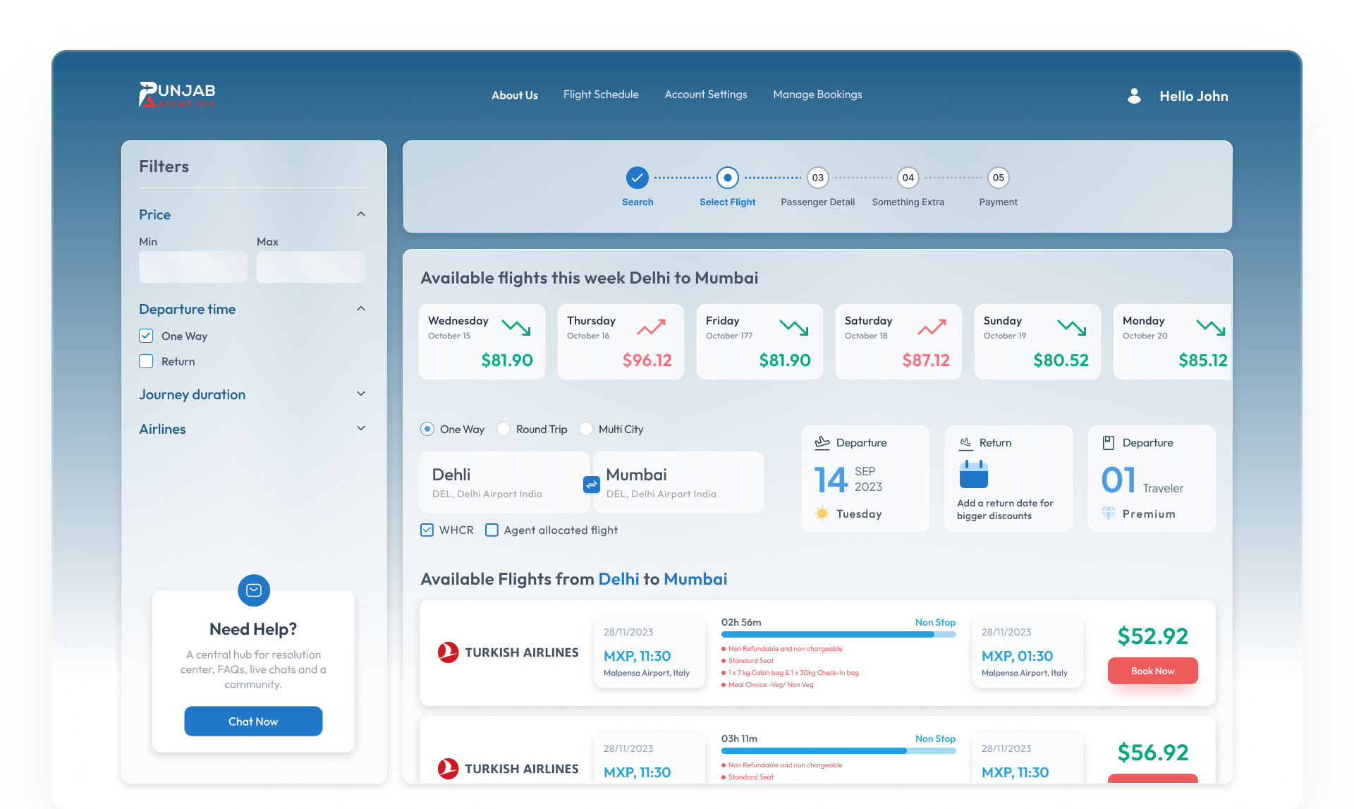 Account — Settings: Credit top-up, Change Password, Login History